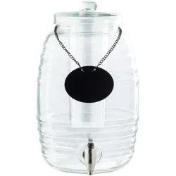 Tablecraft 9,5L BeehiveTM Glas-Getränkespender mit Edelstahlhahn (inklusive Tafelanhänger, Eisblock und Infuser)