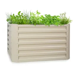 Blumfeldt High Grow Straight Hochbeet 100x60x100cm 600l Stahl Sand