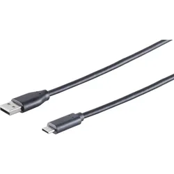 S-Conn S-CONN 77143-3.0 3m USB A USB C Männlich Männlich Schwarz USB Kabel... USB-Kabel