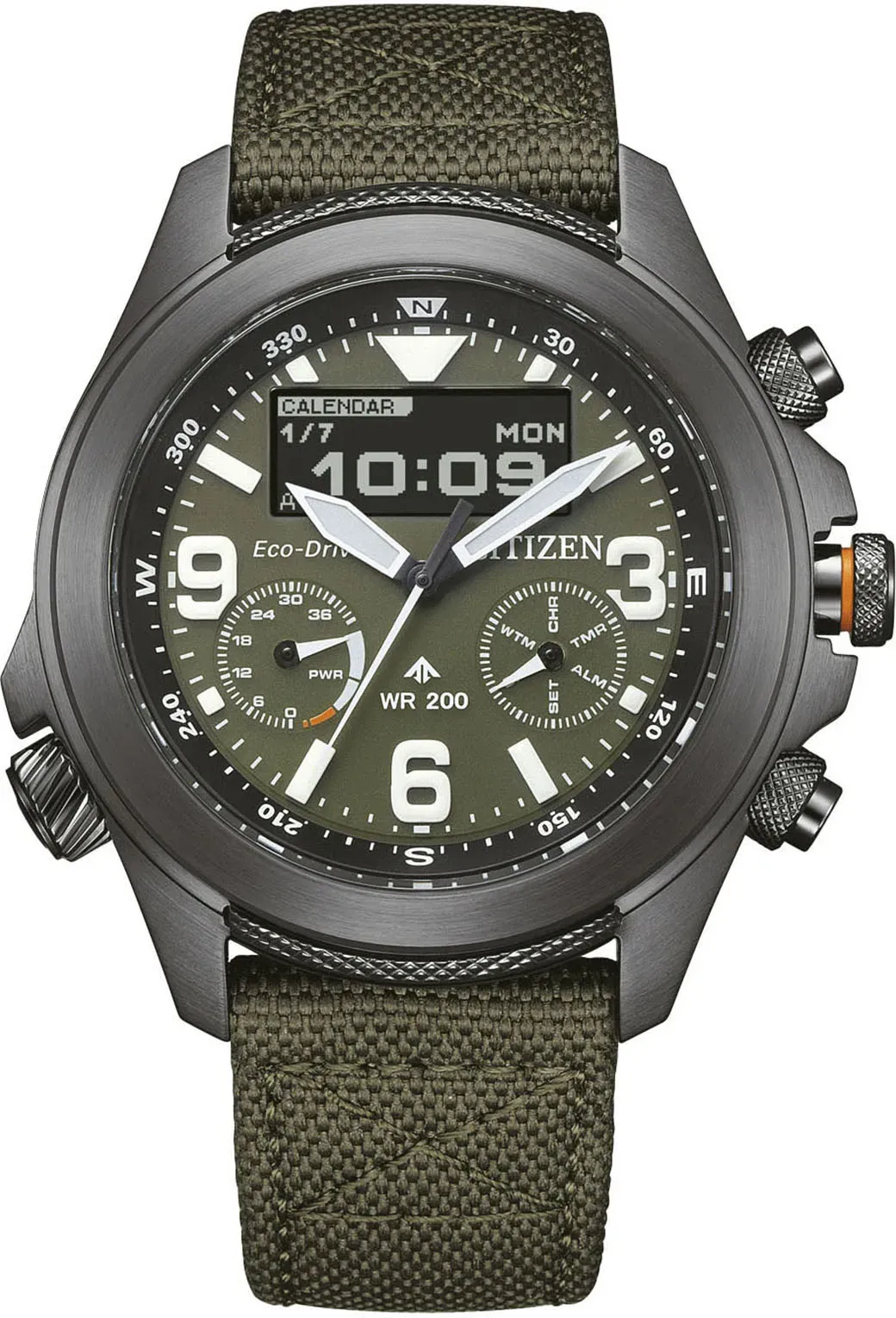 Solaruhr CITIZEN, grün, Armbanduhren, Herren, Armbanduhr, Herrenuhr, analog, digital, Tag