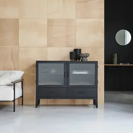 Tikamoon Flacher Vitrinenschrank  schwarz