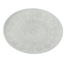 MARELIDA Deko Teller Schale mit Blumenmuster weiß
