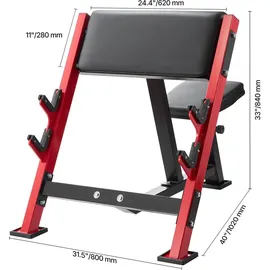 Vevor Preacher Curl Bank Schwarz
