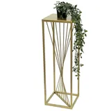 DanDiBo Ambiente DanDiBo Blumenhocker Metall Gold Eckig 70 cm Blumenständer Beistelltisch 96565 Blumensäule Design Modern Pflanzenständer Pflanzenhocker