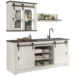 furn.design Küchenzeile Stove 200 cm weiß Pinie