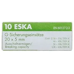 Brötje Feinsicherung 5x20 T 6,3 Amper, 10 Stück 539128