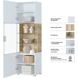 OTTO home Standvitrine Toledo 60,5 x 37 x 204 cm Weiß