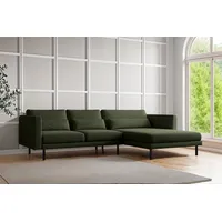 Fun Möbel Ecksofa Designersofa AGADA in Stoff Verita Flaschengrün