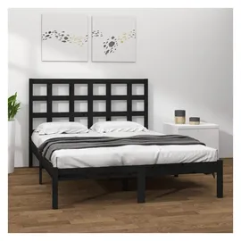 vidaXL Massivholzbett 200 x 200 cm Schwarz