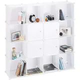 Relaxdays Steckregal Regalsystem 127 x 127 x 31,5 cm Weiß