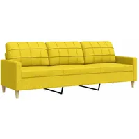 vidaXL 3-Sitzer-Sofa Hellgelb 210 cm Stoff