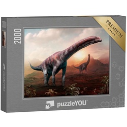 puzzleYOU Puzzle Argentinosaurus, 3D Illustration, 2000 Puzzleteile, puzzleYOU-Kollektionen Dinosaurier, Tiere aus Fantasy & Urzeit