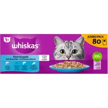 Whiskas 1+ Fisch Auswahl in Gelee 80 x 85g