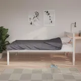 ESTADESIGN Set aus Massivholz Bett und Lattenrost – FSC-zertifiziertes Birkenholz, Stabil, Langlebig und Einfach zu Montieren, Skandinavisches Design für Moderne Schlafzimmer (Weiß, Hoch 120x200 cm)