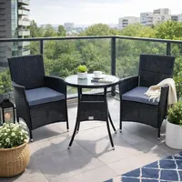 Estexo Polyrattan Set 7-tlg. Schwarz