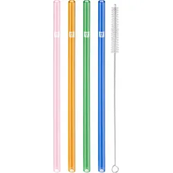 Sorrento Strohhalm gerade bunt mit Reinigungsfunktion 4 St.