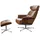 KAWOLA Relaxsessel TOSAR Leder 83 x 110 x 83 cm Braun mit Hocker