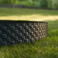 Pullmer Beeteinfassung, Beetumrandung Kunststoff, Beetzaun, Rasenkante, Palisadenzaun, umrandung Garten, Rattan (16 m; Anthrazit)