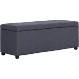 vidaXL Bank mit Staufach Sitzbank Sitzhocker Sitztruhe Flurbank Truhenbank Aufbewahrungsbox Truhe Spielzeugkiste Polsterbank 116cm Dunkelgrau Polyester