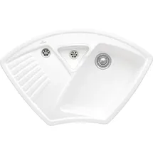 Villeroy & Boch Arena Eck Weiß Alpin + Handbetätigung + Lochbohrungen