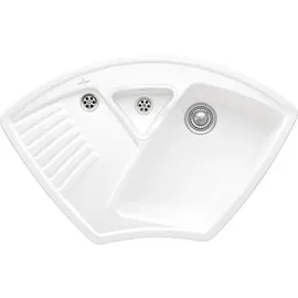 Villeroy & Boch Arena Eck Weiß Alpin + Handbetätigung + Lochbohrungen