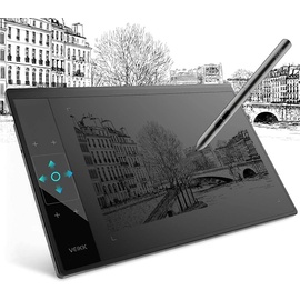 VEIKK Grafiktablett 10x6 Zoll mit 1 Touchpad und 4 Touch-Tasten, VEIKK A30 Pen Tablet mit 8192 Druckstufen Batterielosem Stift Kompatibel Windows/Mac OS/Android/Chrome OS/Linux