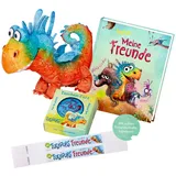 Die Spiegelburg - Set aus Plüschtier -Furzipups, Freundebuch, 2X Freundschaftsarmbänder & witzigem Taschen-Furzkissen, perfekte Geschenkidee für Kinder und Geburtstage