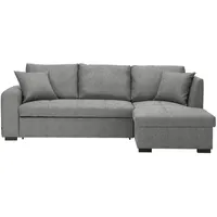 Xora Ecksofa, Hellgrau, Textil, 3-Sitzer, Füllung: Schaumstoff, Ottomane rechts, L-Form, 238x158 cm, Made in EU, Liegefunktion, seitenverkehrt erhältlich, Rücken echt, Wohnzimmer, Sofas & Couches, Wohnlandschaften, Ecksofas