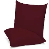 MSS Kissenbezug 500505-80.80, burgund rot, aus Baumwolle, 80x80 cm, 2 Stück