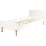 dynamic24 Bett, Einzelbett 90x200 cm weiß