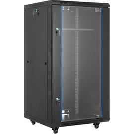 Vevor 22U Netzwerkschrank, 600 mm Tiefe, 136 kg max. Tragkraft, Serverschrank-Rack-Gehäuse mit abschließbarer Tür aus gehärtetem Glas, Seitenwänden, Server-Rack für IT-Ausrüstung, A/V-Geräte