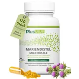 PlusVive Mariendistel Kapseln hochdosiert I 1x 120 Kapseln I 250mg Mariendistel-Extrakt pro Kapsel I Mit 200mg Artischocke & 50mg Löwenzahn I Nahrungsergänzunngsmittel vegan & laborgeprüft