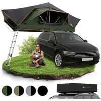 Juskys Autodachzelt Lago 140 x 240 cm Schwarz / Olivgrün