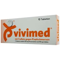 Vivimed mit Coffein gegen Kopfschmerzen, Schmerztabletten mit Paracetamol 10 St Tabletten