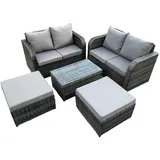 fimous Gartenlounge-Set 6-tlg. Dunkelgrau