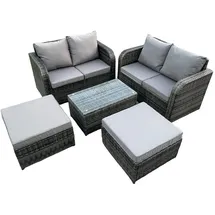 fimous Gartenlounge-Set 6-tlg. Dunkelgrau