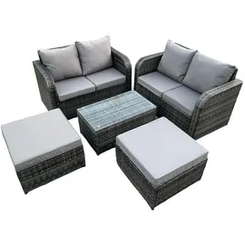 fimous Gartenlounge-Set 6-tlg. Dunkelgrau