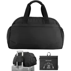 Navaris Reisetasche 38L - Faltbare Tasche für das Handgepäck - Leichtes Reisegepäck - Schwarz