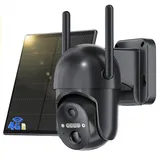 NUASI 4G LTE Überwachungskamera Aussen Akku mit SIM Karte, 2K Kabellos Solar PTZ IP Kamera Outdoor Ohne WLAN, Farb-Nachtsicht, 355°/100° Schwenkbar, PIR Erkennung, 2-Wege-Audio, IP66 Wasserdicht