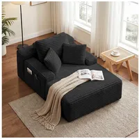 Bealife Schlafsofa Cordstoff Relaxsofa mit 3 Rückenkissen, 102x150x60 cm, kein Aufbau, sofort nutzbar
