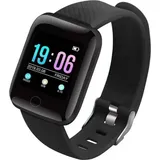 TPFNet Smart Watch / Fitness Tracker IP67 - Silikon Armband - Android & IOS - Schwarz