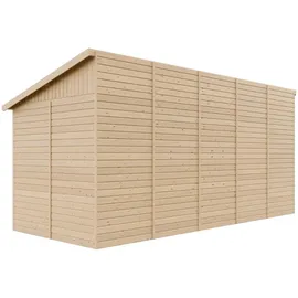 TIMBELA Anbau-Gartenhaus 4,93 x 2,04 m Beige