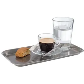 APS Servier- und Dekotablett -Vintage- aus Edelstahl im Antik-Edelstahl Look, Schlüsselablage, Schmuckablage, Küchentablett 26 x 13,5 cm, H: 1,5 cm