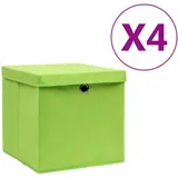 vidaXL Aufbewahrungsbox 28 x 28 x 28 cm 4-tlg. grün