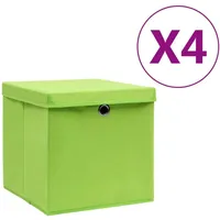 vidaXL Aufbewahrungsbox 28 x 28 x 28 cm 4-tlg. grün