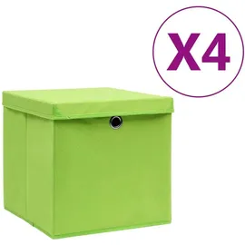 vidaXL Aufbewahrungsbox 28 x 28 x 28 cm 4-tlg. grün