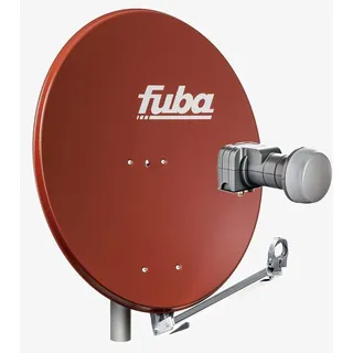 Fuba DAL 802 R Sat Anlage Antenne Schüssel Spiegel Twin LNB DEK 217 2 Teilnehmer Alu Sat-Schüssel/Sat-Spiegel Rot + Fuba DEK 217 Twin LNB für 2 Rec