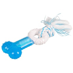 Flamingo Kauspielzeug Hundespielzeug Denta Toy TPR Knochen mit Seil