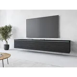 Home Affaire Vera Lowboard 180 x 30 cm Schwarz/Matt Kunststoff/MDF/Spanplatte
