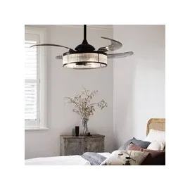 Fanaway Corbelle 122 cm Deckenventilator schwarz/transparent
